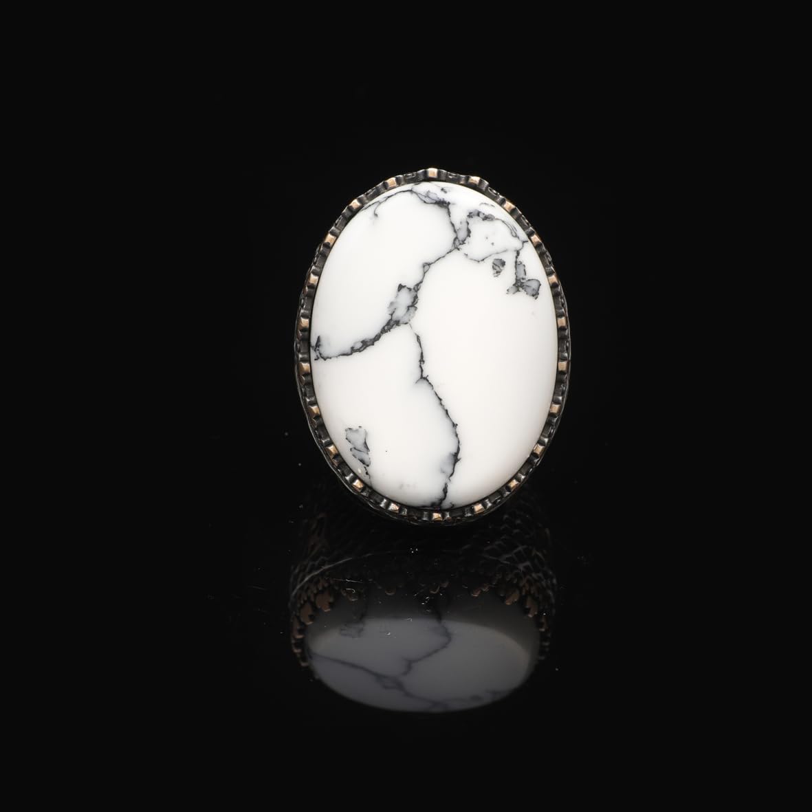 White Turquoise Ring for Men