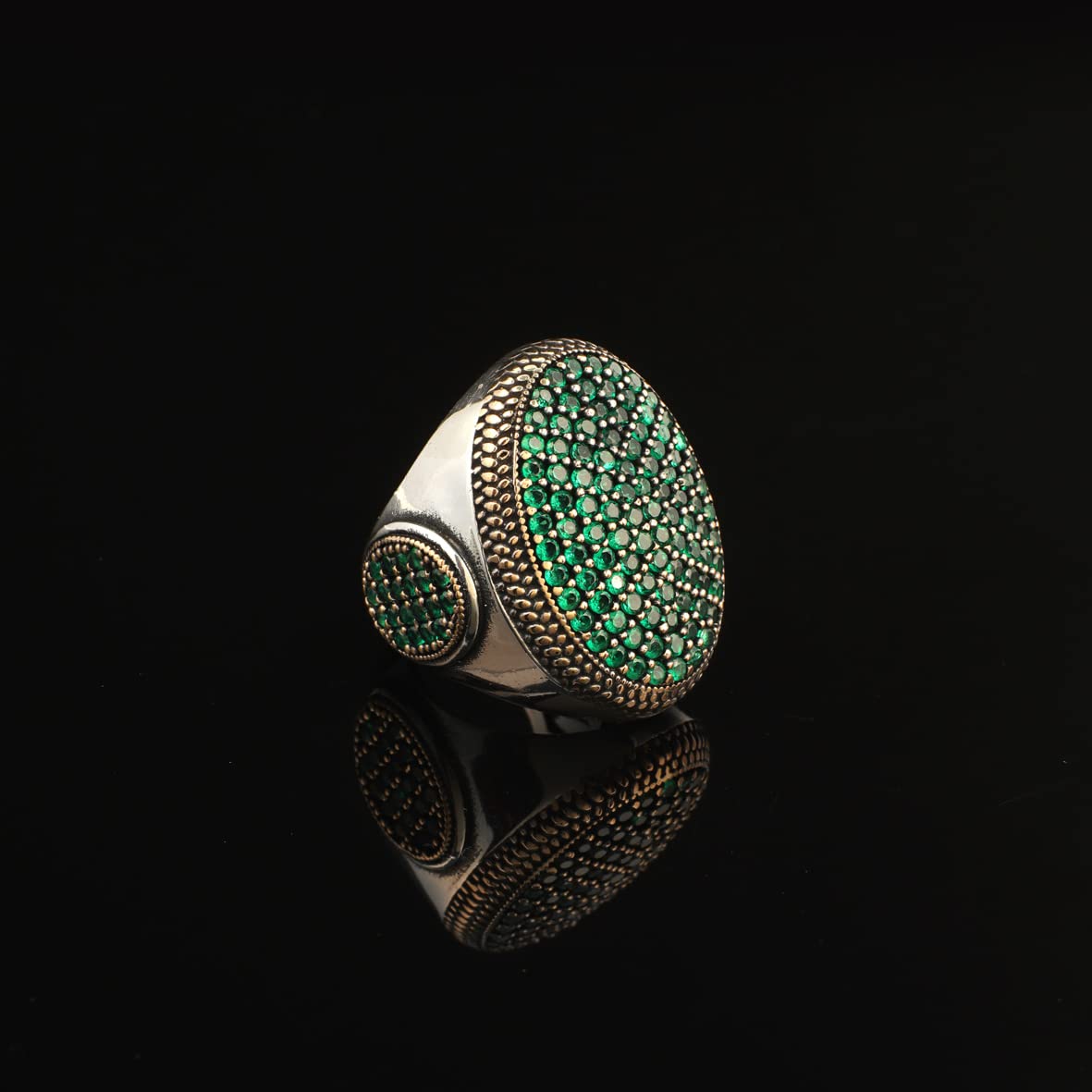 Sterling Silver Micro Jade Ring