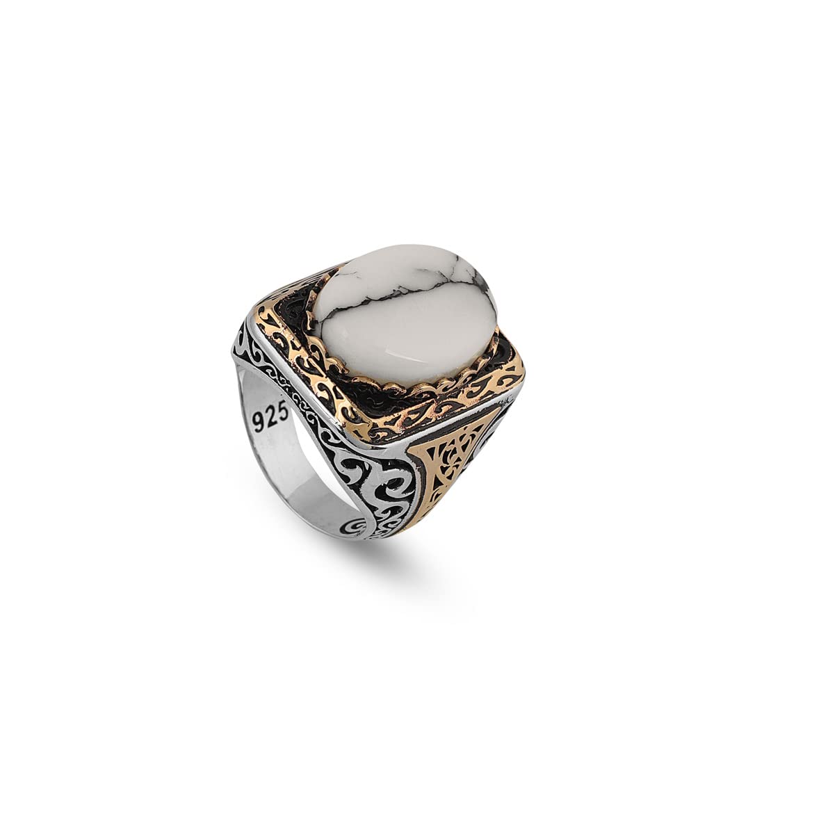Turquoise Stone Men Silver Ring