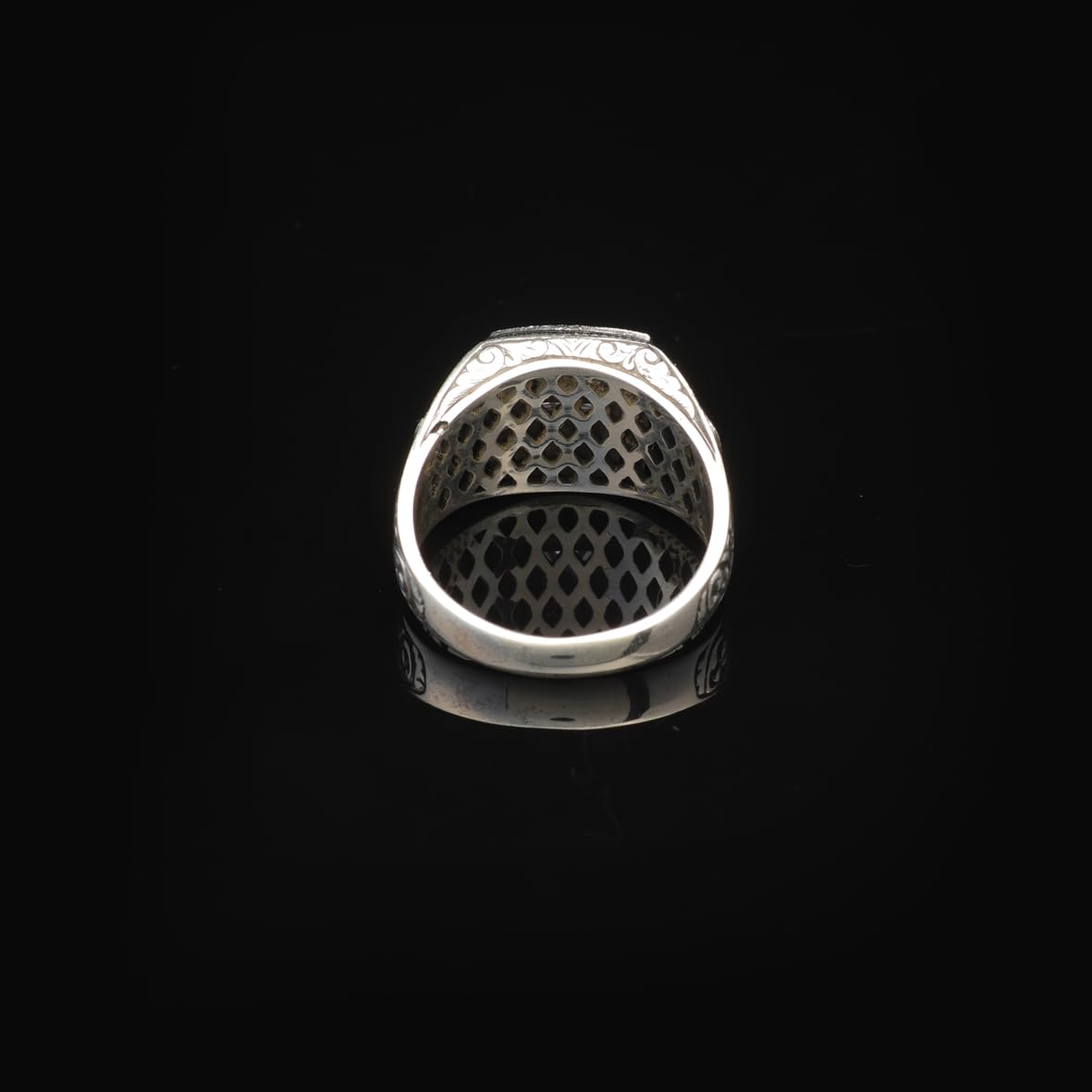 Vintage White Sapphire Pinky Ring - Men's Gemstone Engagement Ring in 925 Sterling Silver - Turkish Handmade Polished Ring with Micro Stone and Silver Polishing Cloth Gift