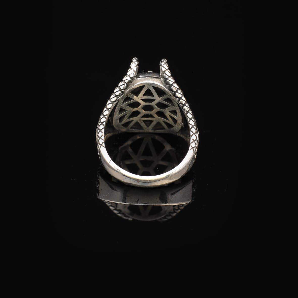 Vintage Claw Heart Cross Signet Ring for Men - 925 Sterling Silver Christian Statement Ring - Polished Handmade Engagement Ring with Custom Engraving