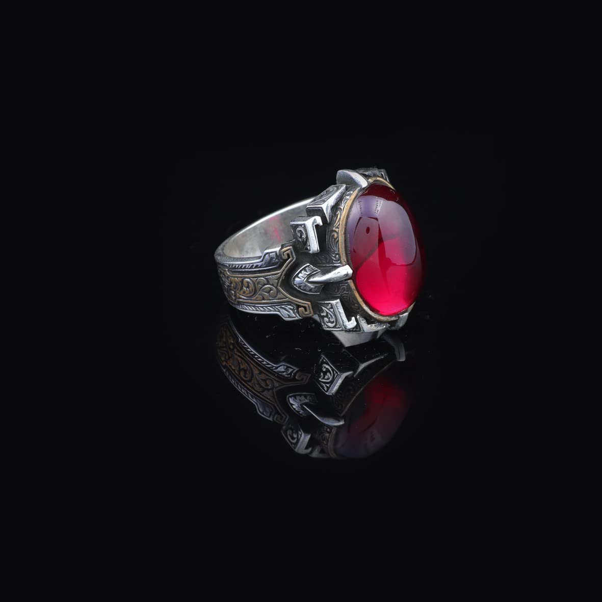 Men Handmade Carnelian Stone Ring