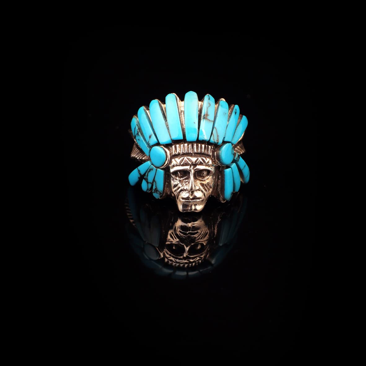 American Indian Chief Handmade Silver Men Ring