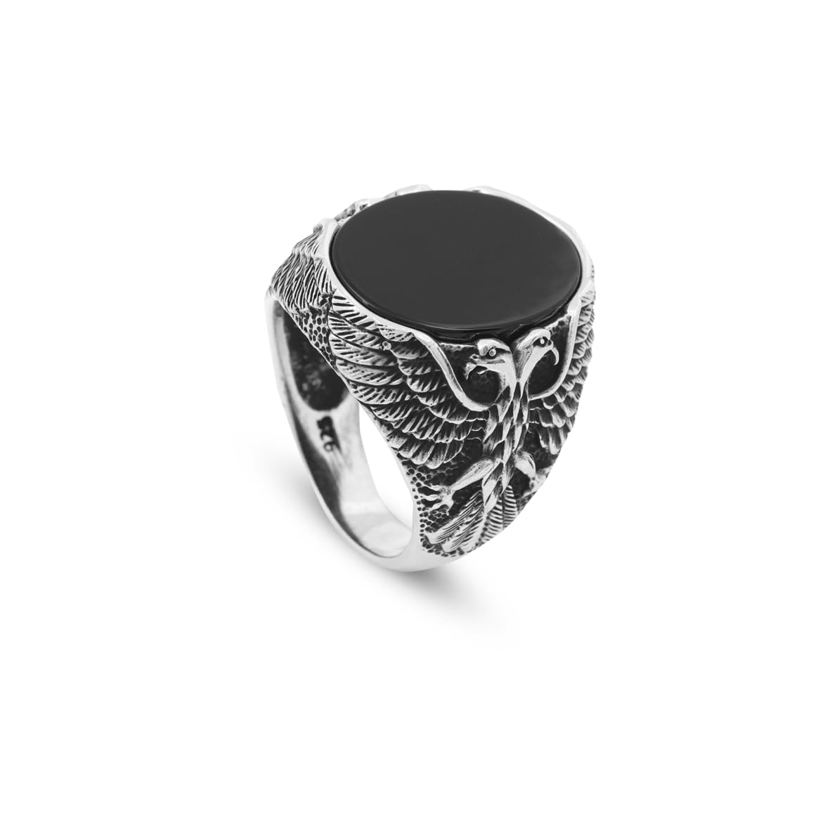 Eagle Ring Onyx Ring Silver Signet Ring Gemstone Ring Ottoman Statement Ring Vintage Ring Sterling Silver Ring Gift for Him