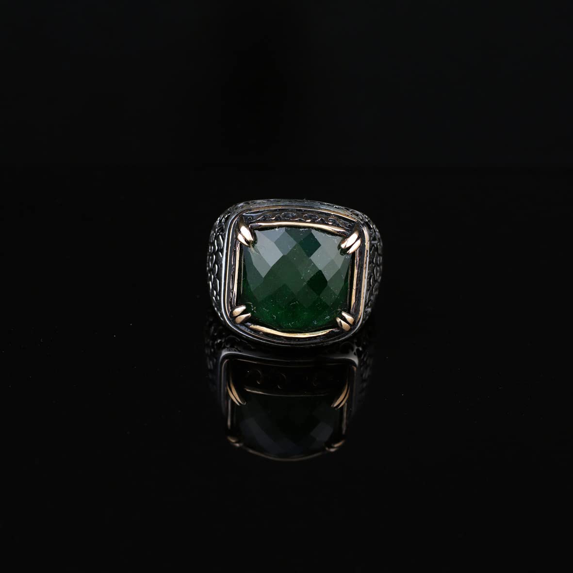 925K Sterling Silver Jade Ring