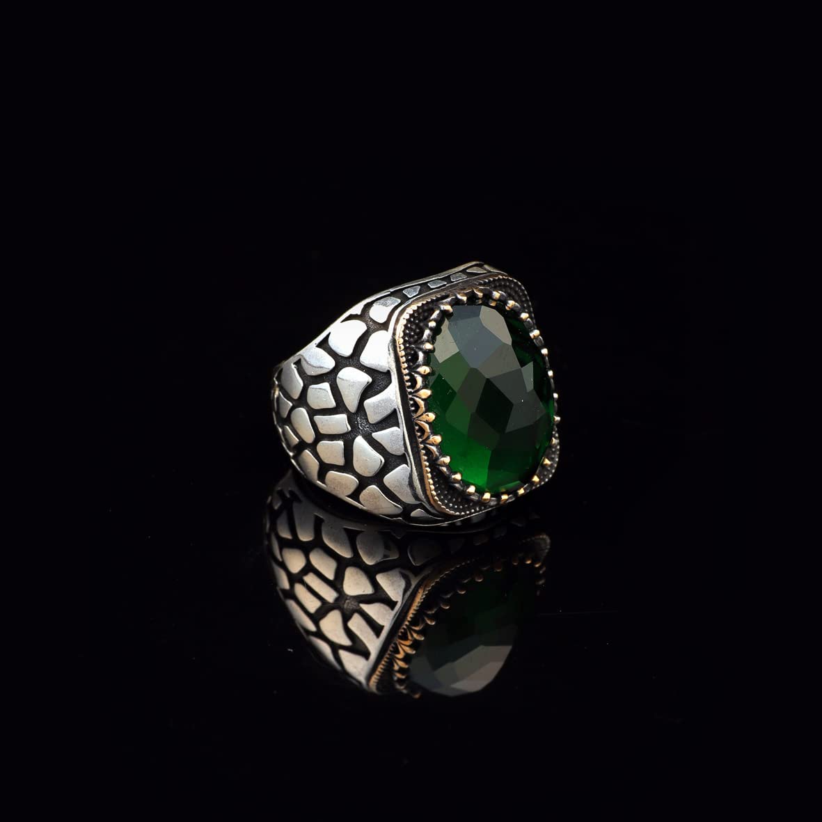 925K Sterling Silver Jade Ring