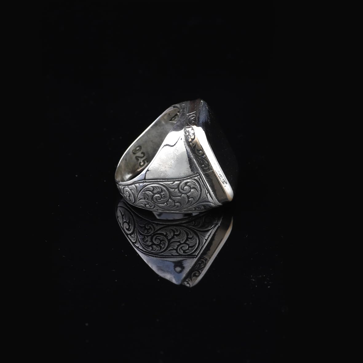 Handmade 925 Sterling Silver Personalized Rings - Custom Photo Ring with Name Engraving