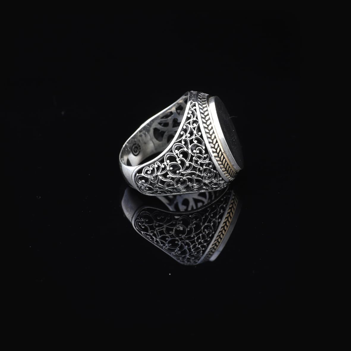 Handmade 925 Sterling Silver Personalized Rings - Custom Photo Ring with Name Engraving