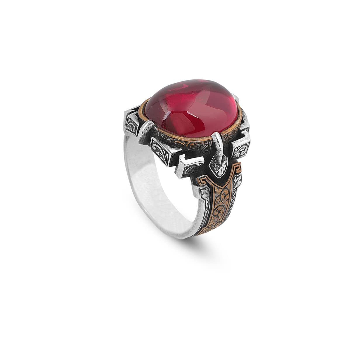 Men Handmade Carnelian Stone Ring