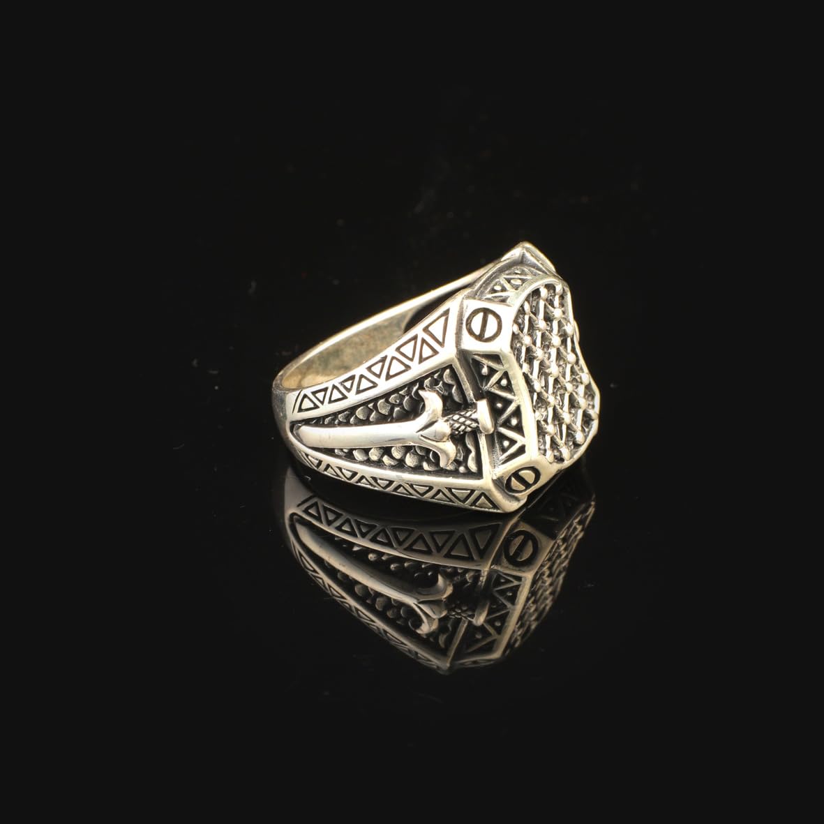 Sword Signet Ring Gothic Ring Statement Ring Vintage Ring Pinky Ring Sterling Silver Gift for Him Jewelry