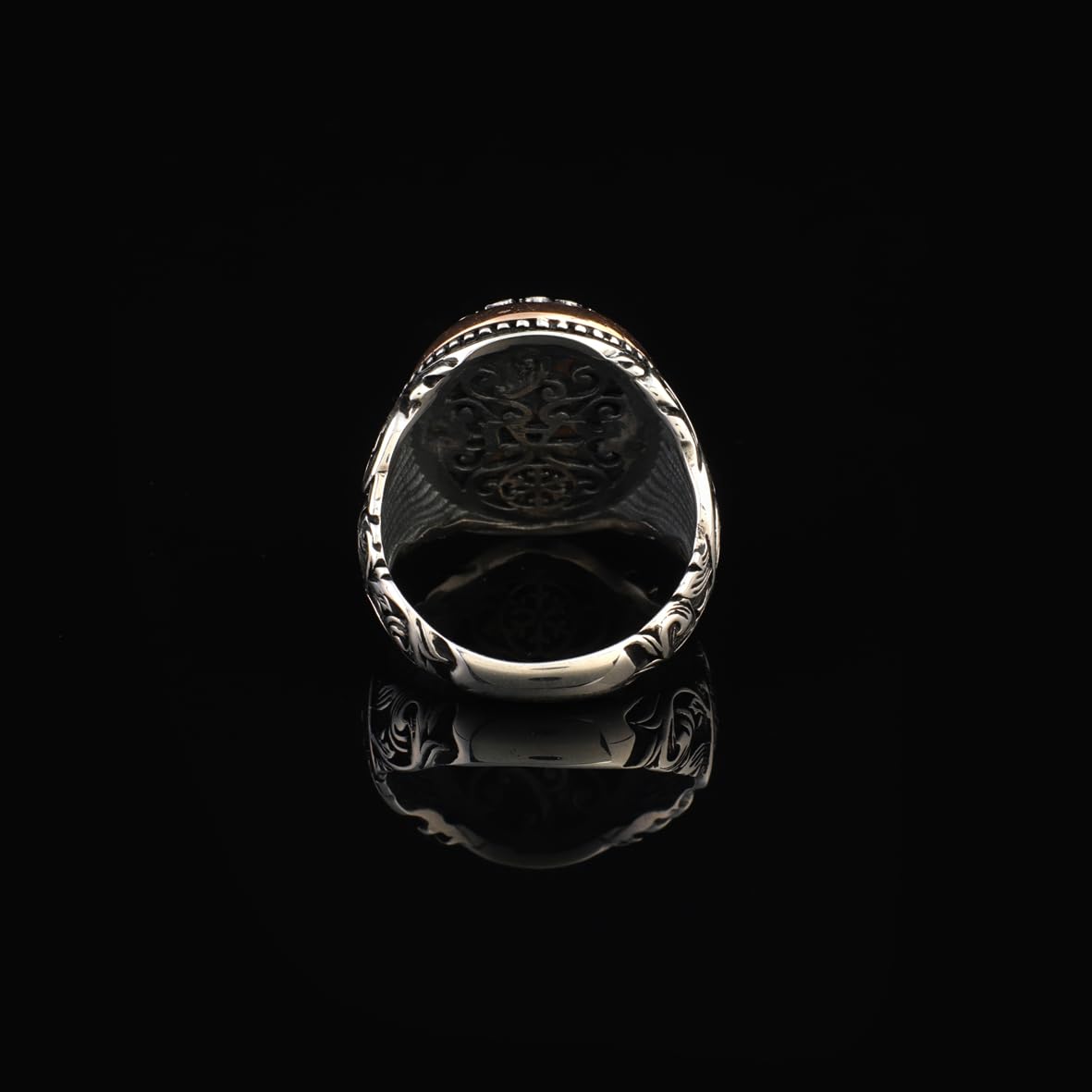 Handmade Signet Ring for Men - Ottoman Style Sterling Silver Pinky Ring