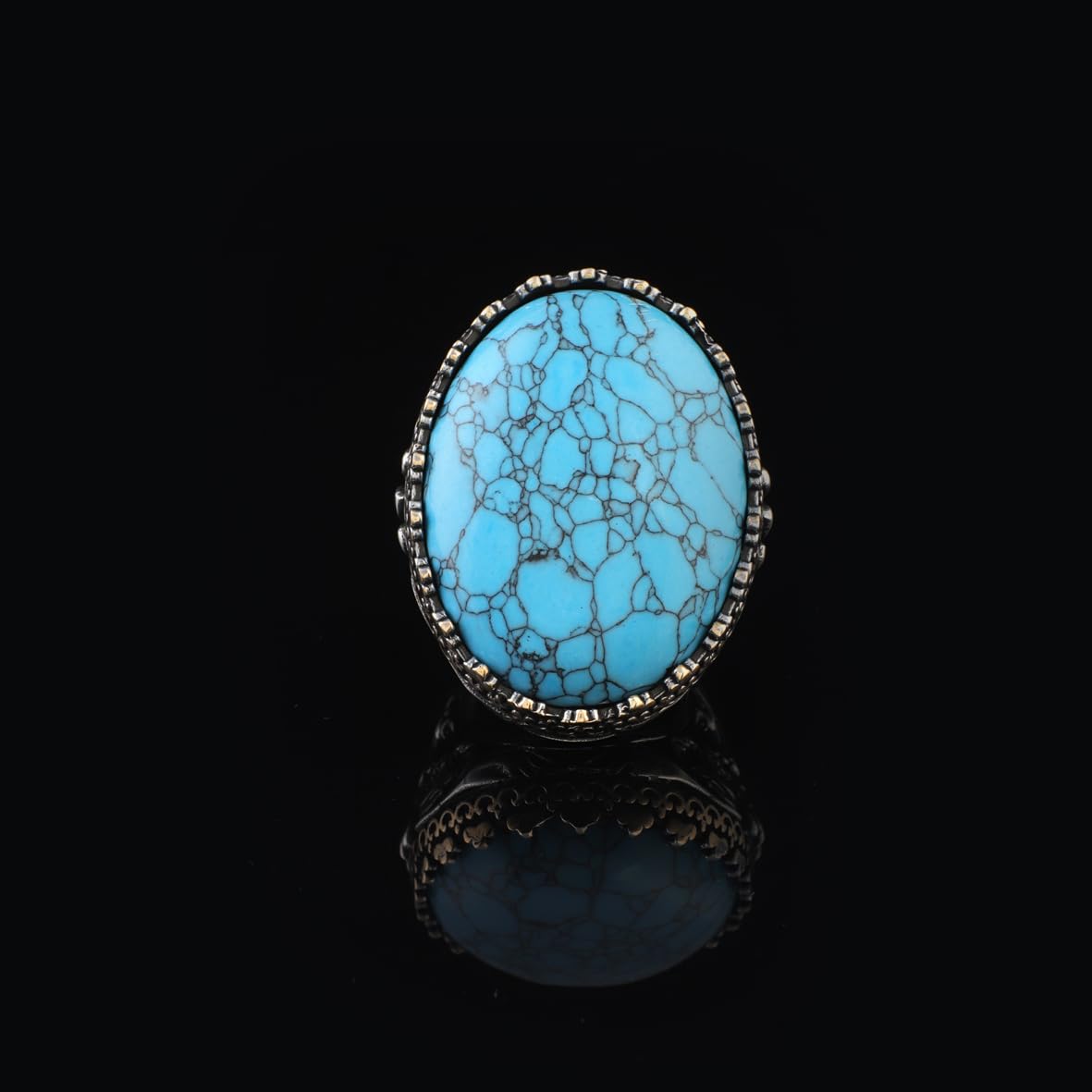 Men’s Sterling Silver Turquoise Ring