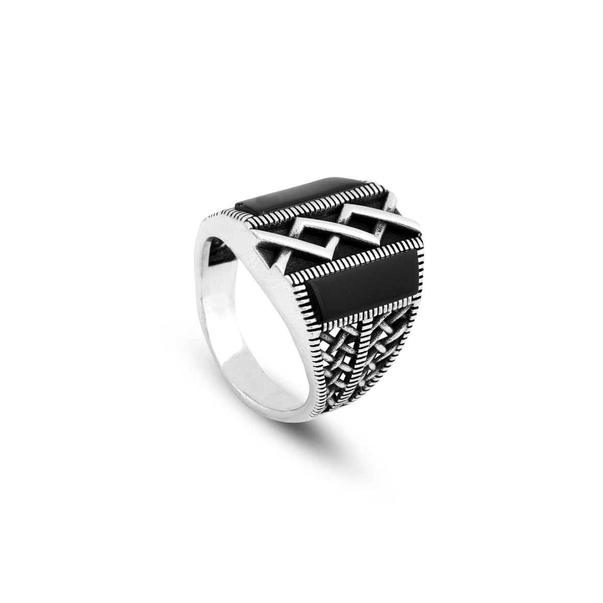 925K Sterling Silver Onyx Stone Ring
