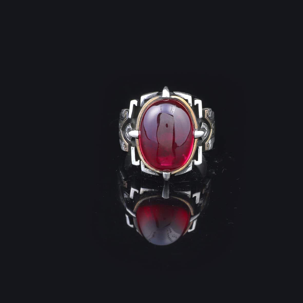 Men Handmade Carnelian Stone Ring