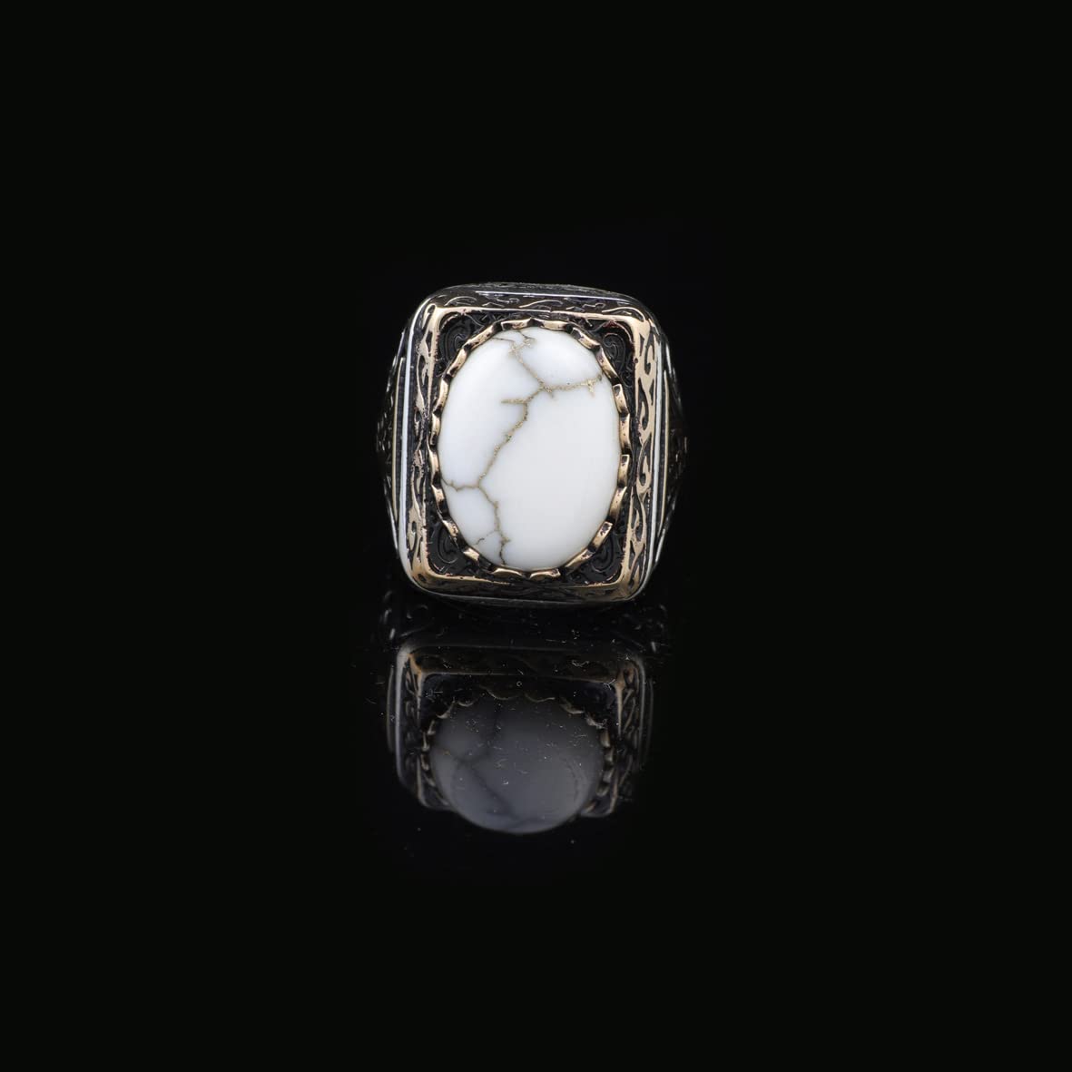 Turquoise Stone Men Silver Ring
