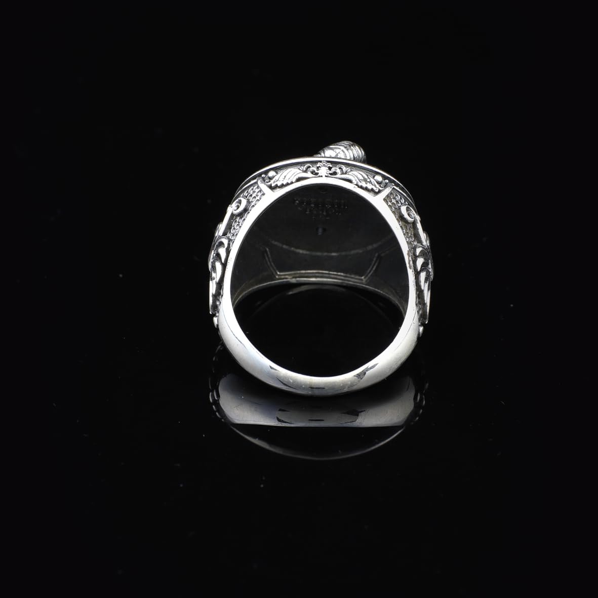 Handmade 925 Sterling Silver Clown Skull Ring - Men's Oxidized Jewelry with Silver Polishing Cloth Gift - Biker Ring