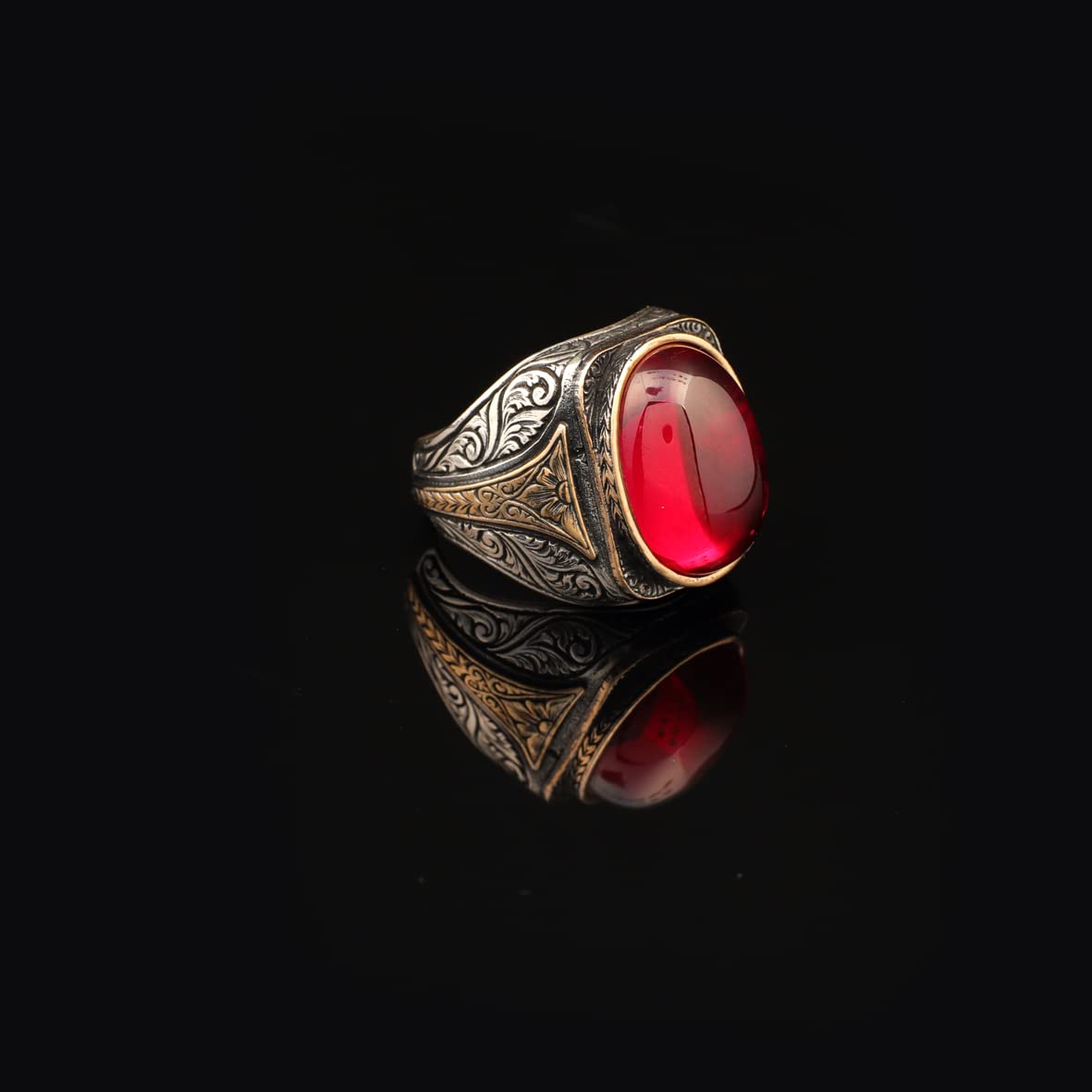 Men Handmade Carnelian Stone Ring