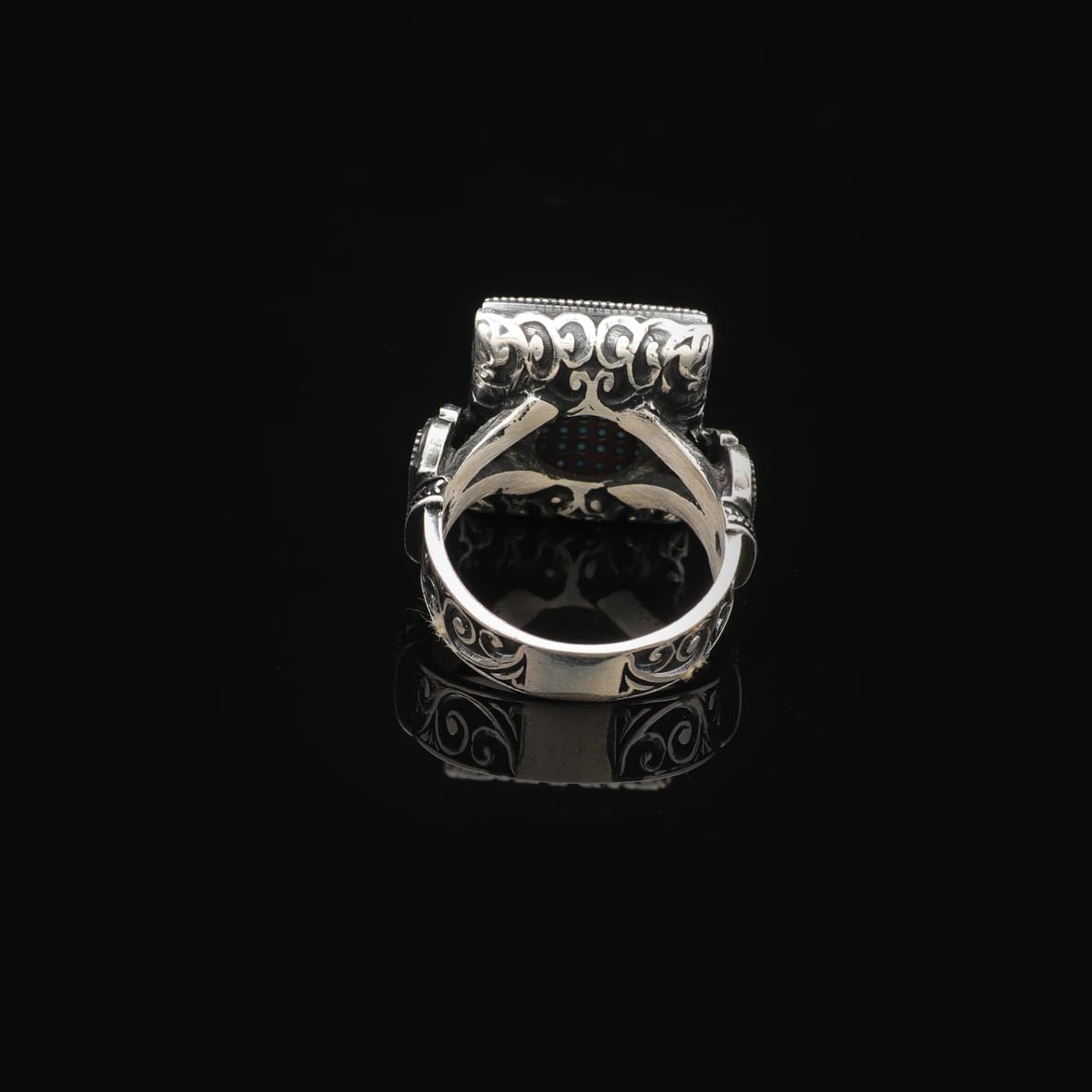Men's Turquoise Rings with Micro Stone