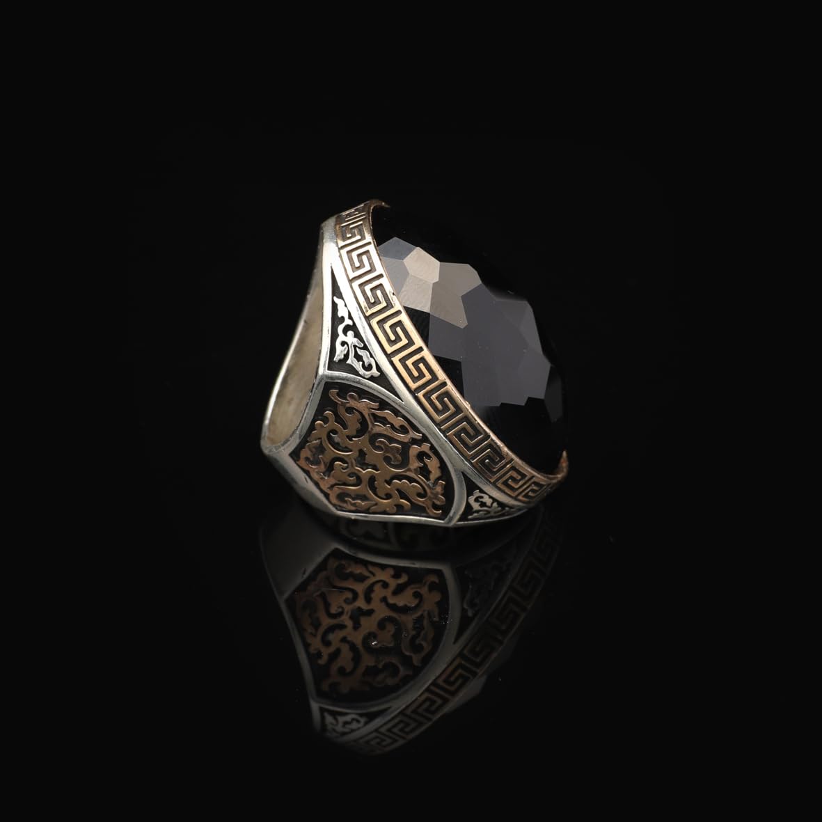 Handmade Black Onyx Ring for Men – Large Oval Stone in Vintage 925 Sterling Silver