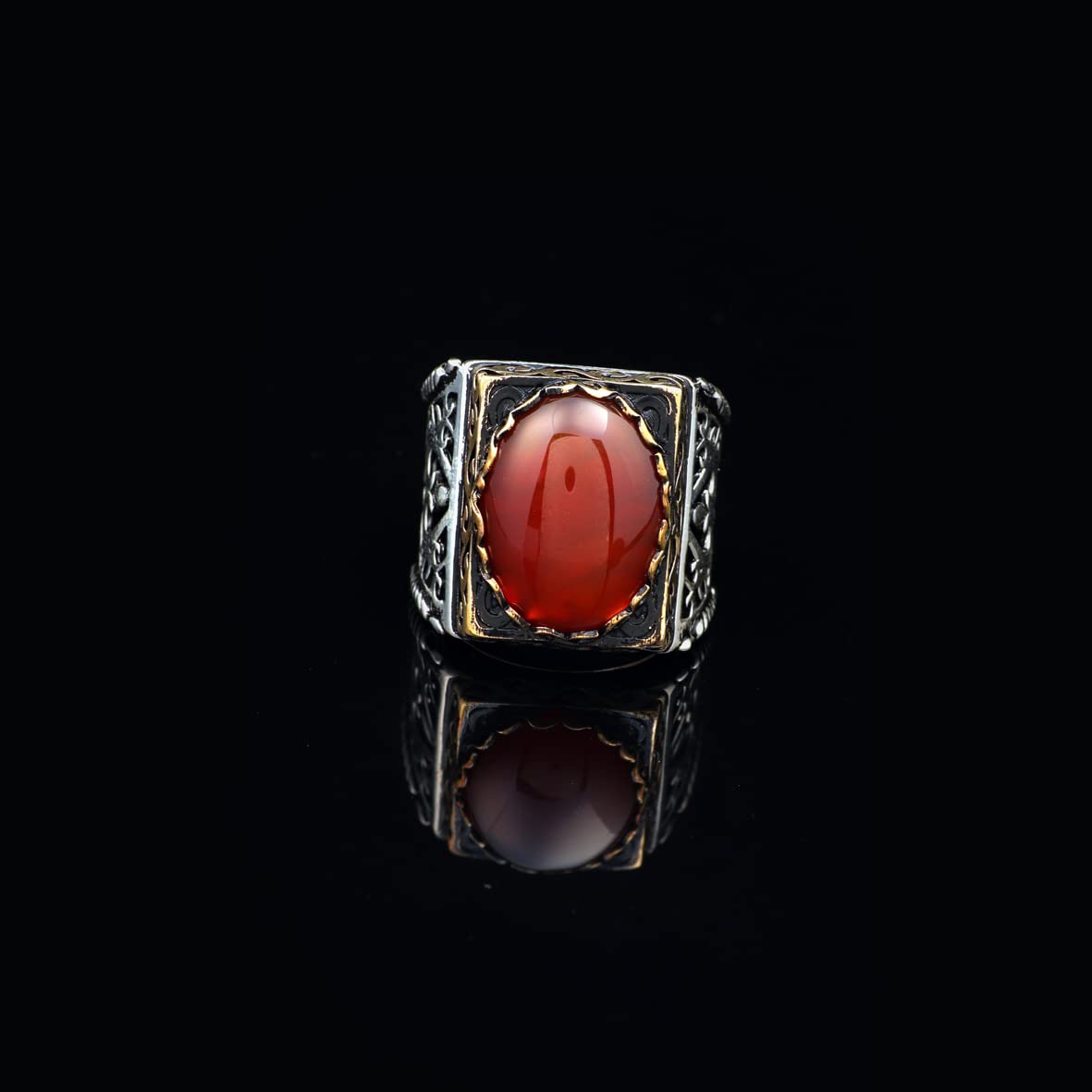 Men Handmade Carnelian Stone Ring