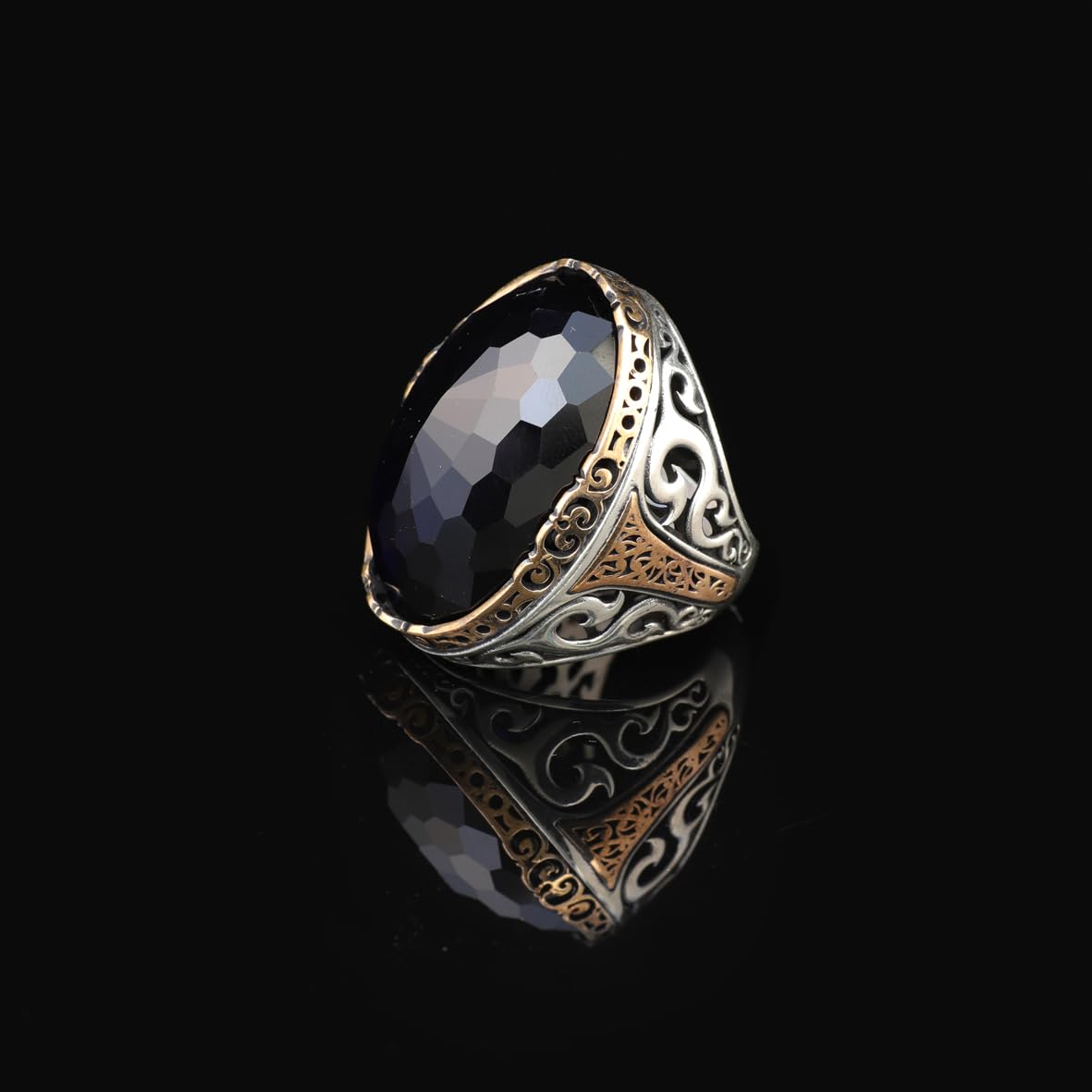 Blue Sapphire Ring with Oval Stone -Large Gemstone Ring