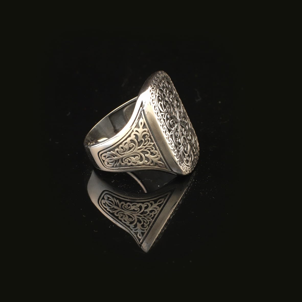 Ottoman Style Ring Statement Ring Vintage Ring Sterling Silver Ring Pinky Ring Silver Signet Ring Gift for Him Handmade