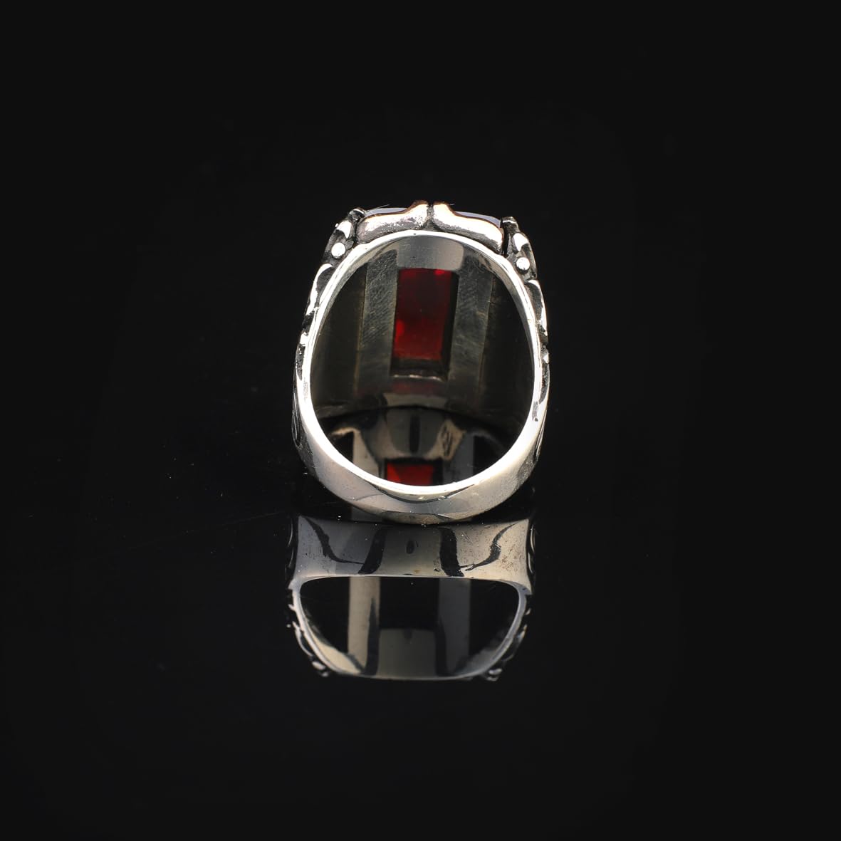 Handmade Garnet Ring for Men