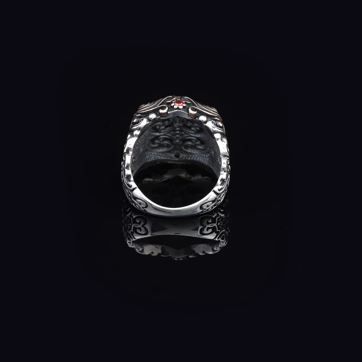 Vintage Ottoman Style Ruby Ring in Sterling Silver