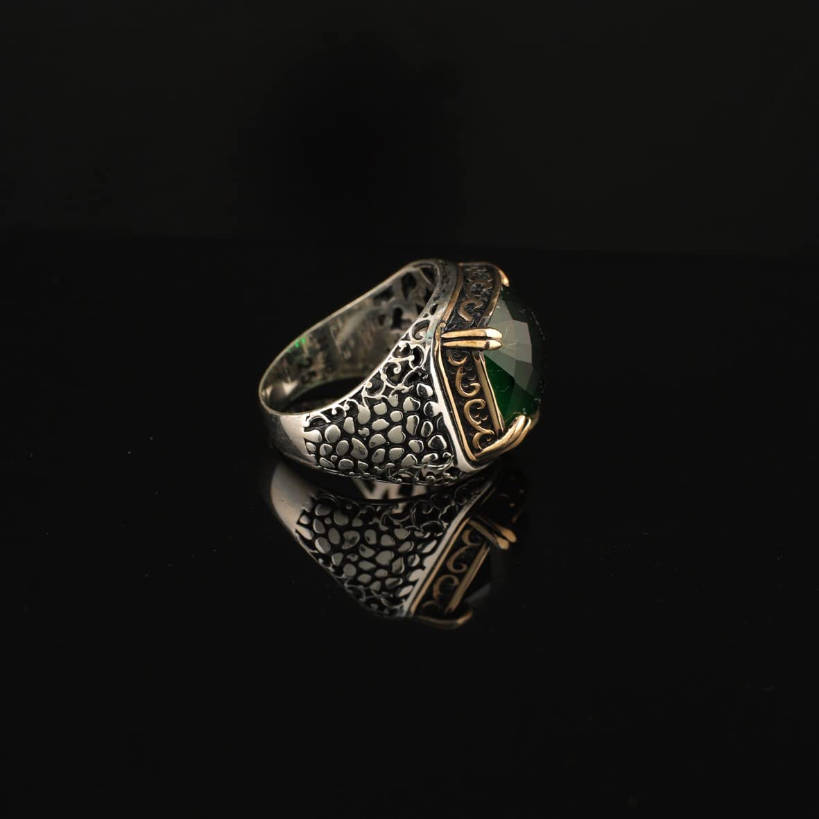 925K Sterling Silver Jade Ring