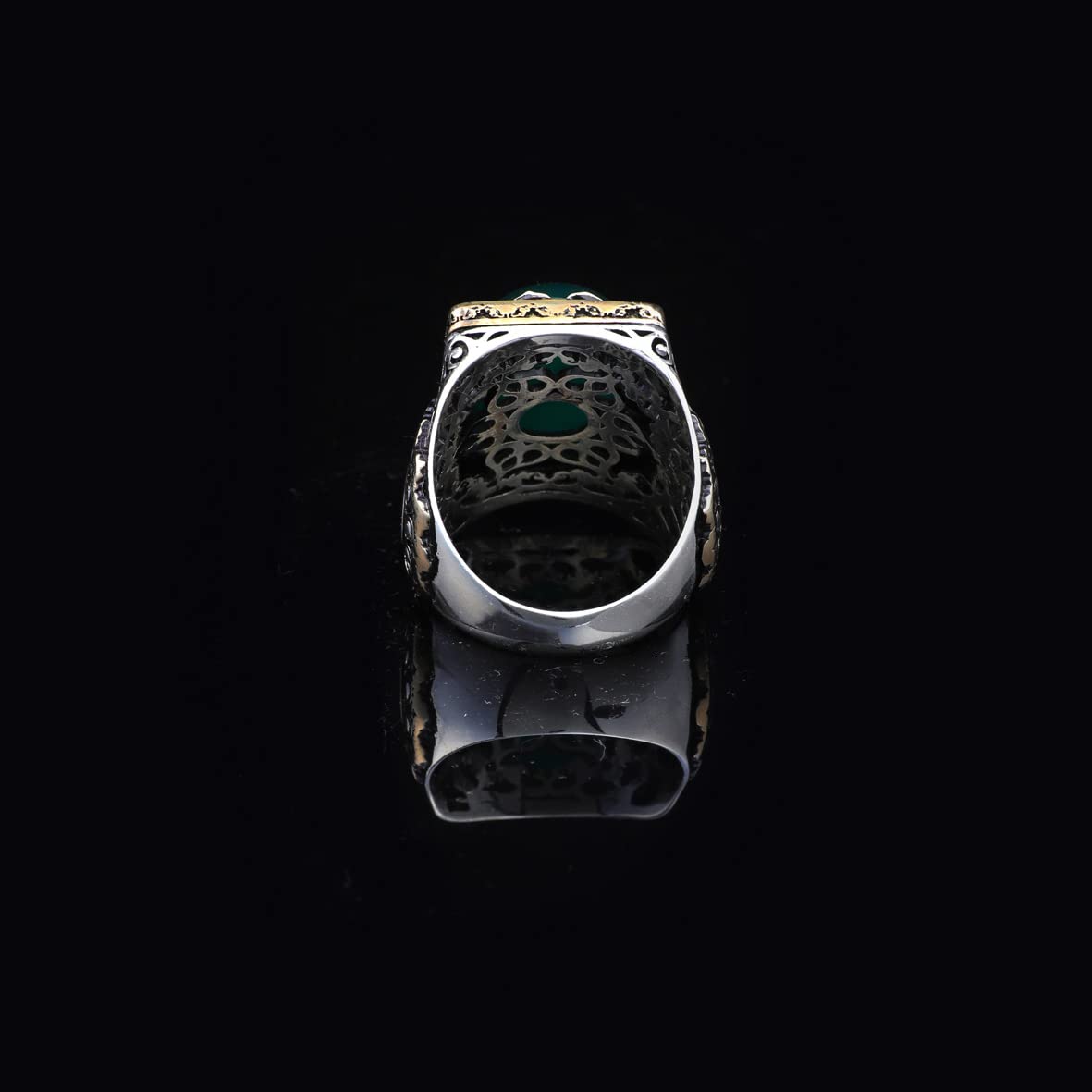 Jade Ring, Jade Ring for Men, Ottoman Men Ring, Sterling Silver Ring, Natural Stone Ring, Men Jade Stone Ring, Gift for Him