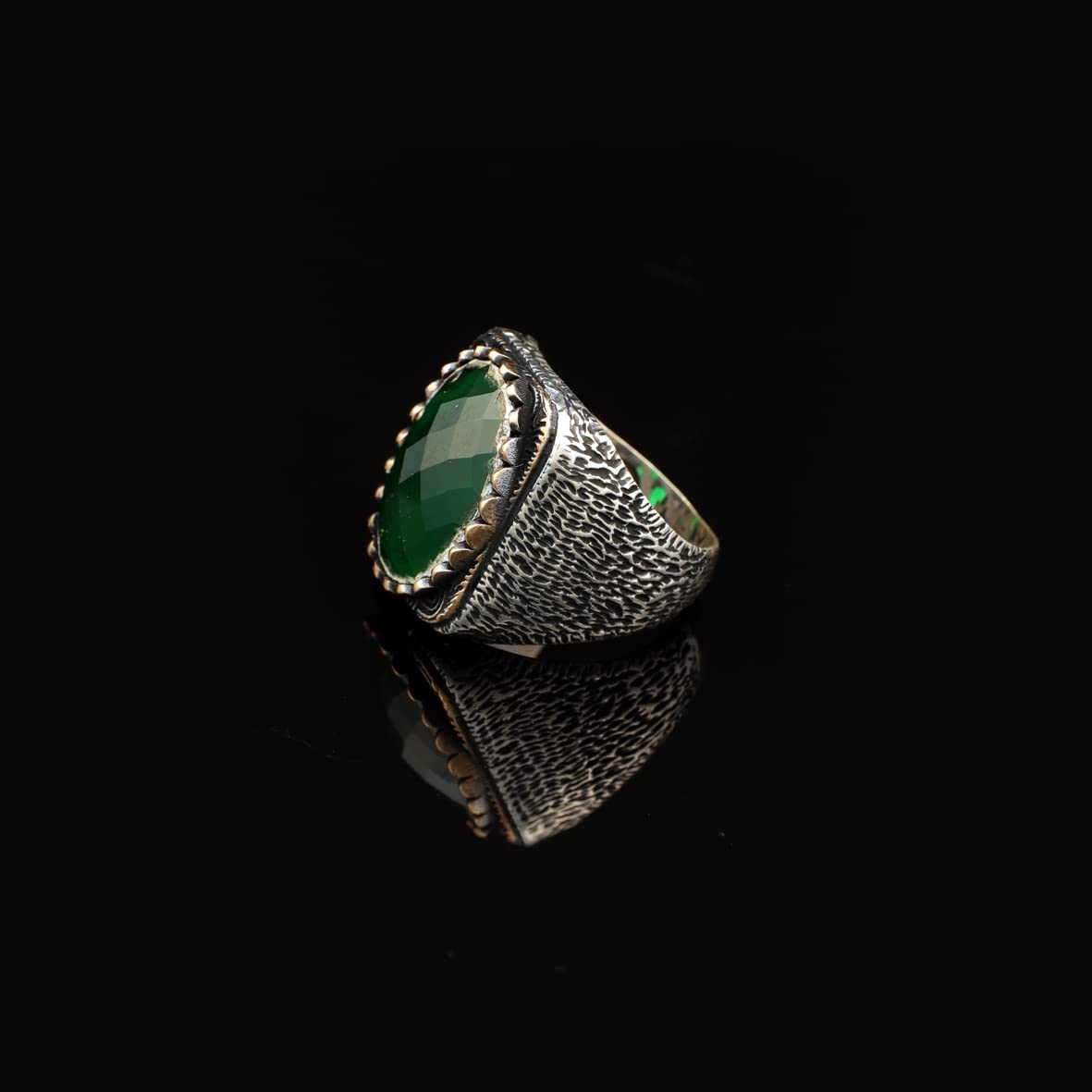 925K Sterling Silver Jade Ring