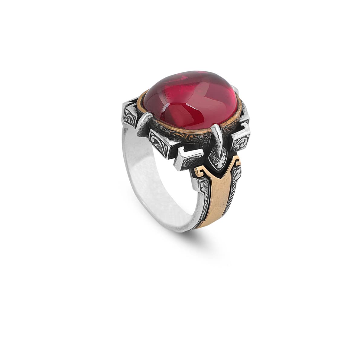 Men Handmade Carnelian Stone Ring