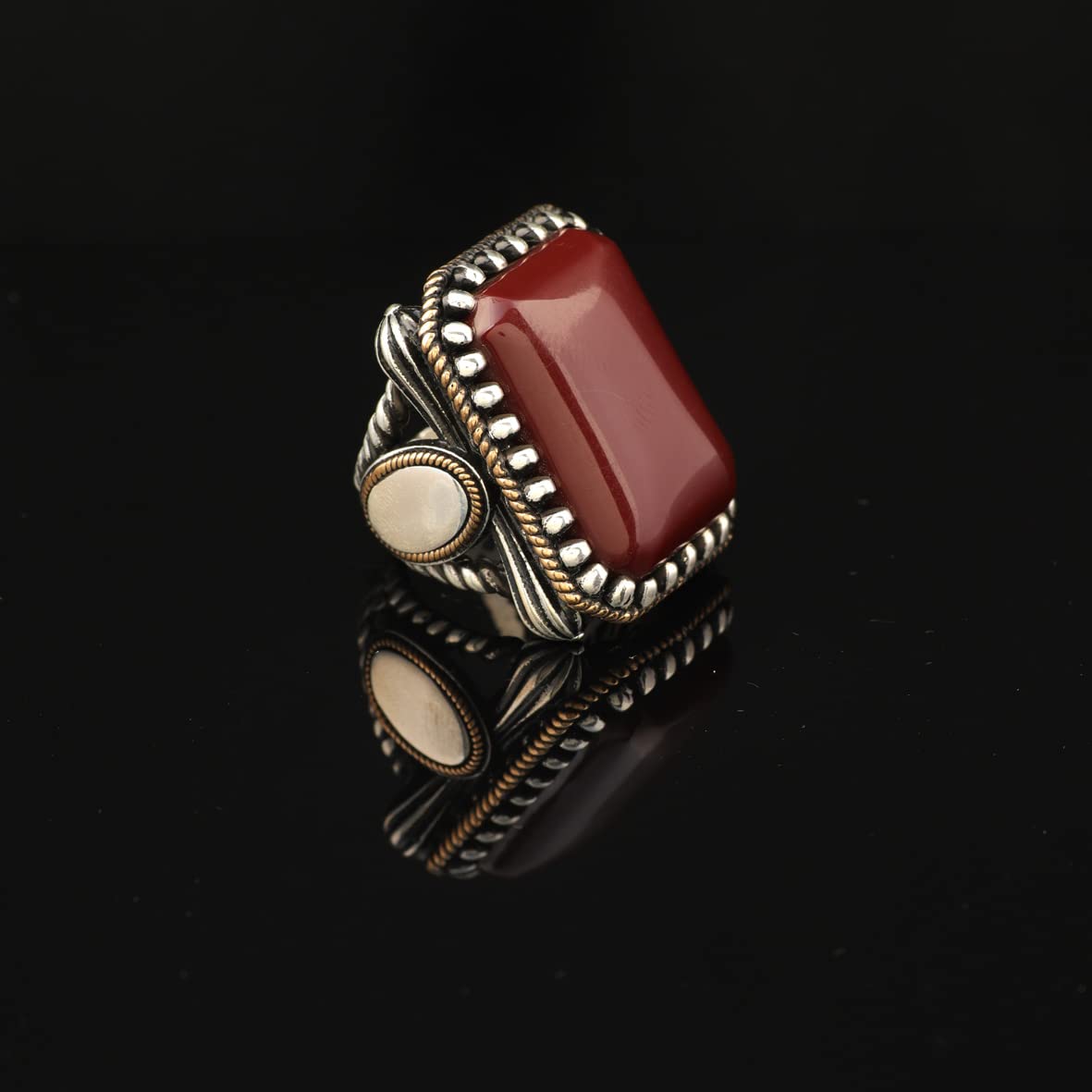 Silver Large Stone Ring