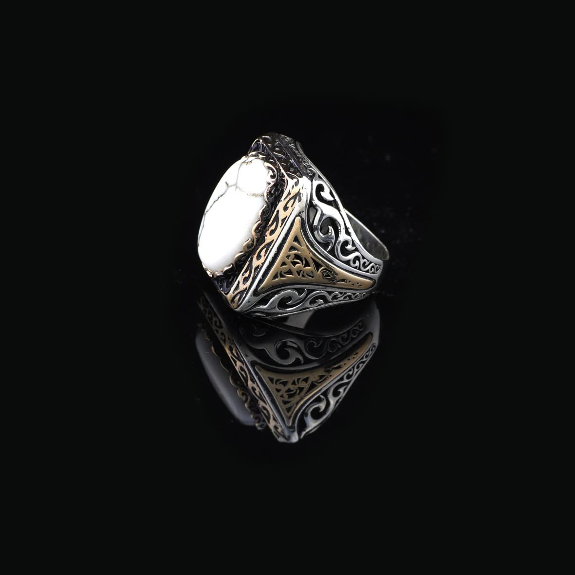 Turquoise Stone Men Silver Ring