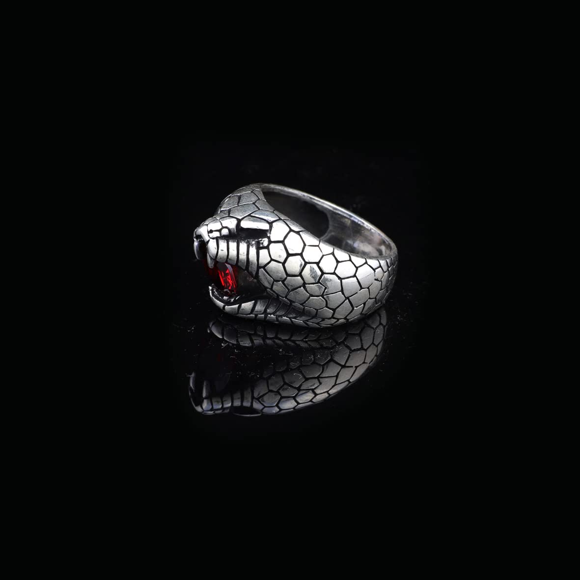 Snake Handmade Sterling Silver Ring For Men