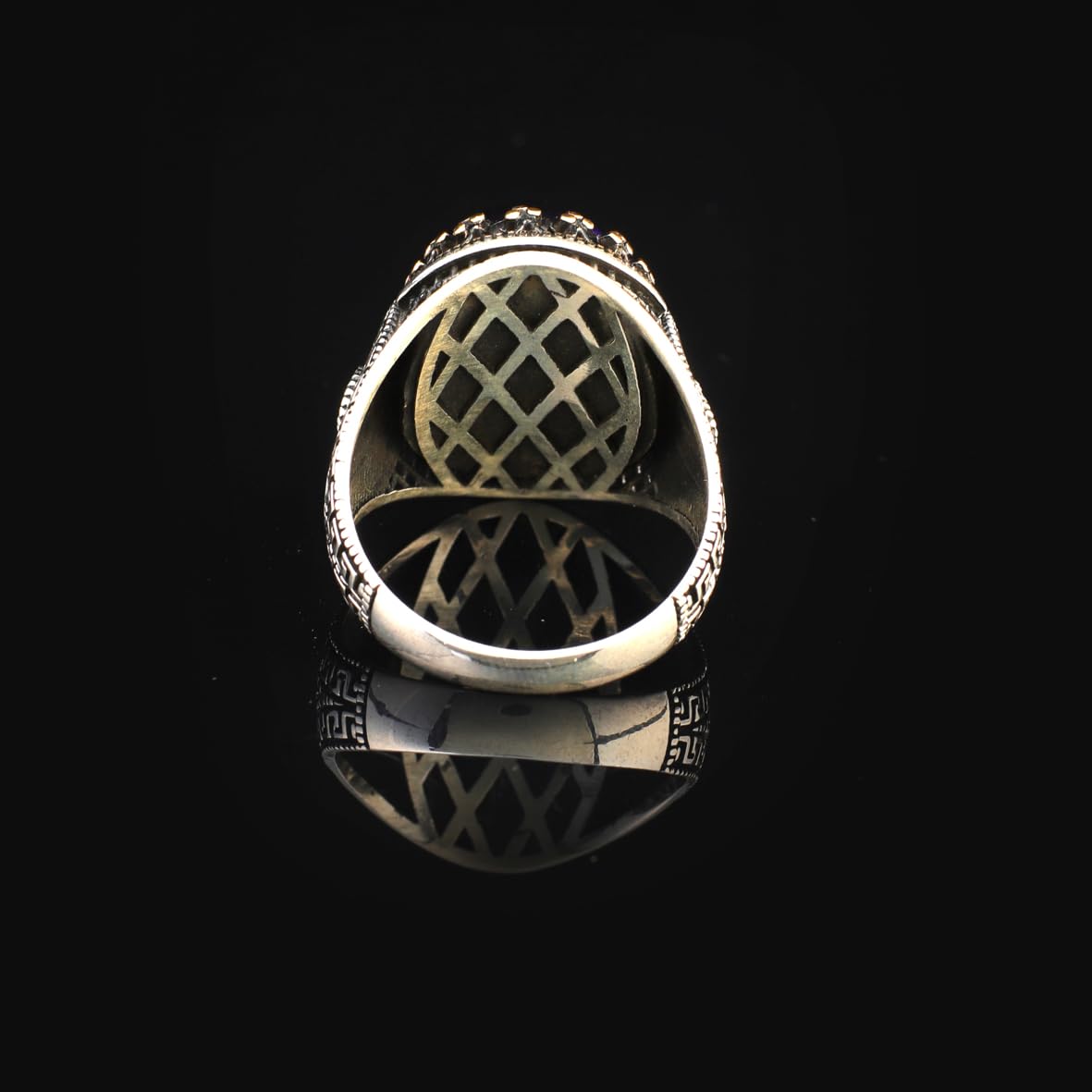 Blue Tiger Eye Ring for Men