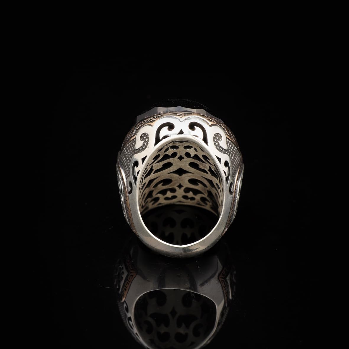 925 Sterling Silver Black Onyx Ring - Large Oval Stone