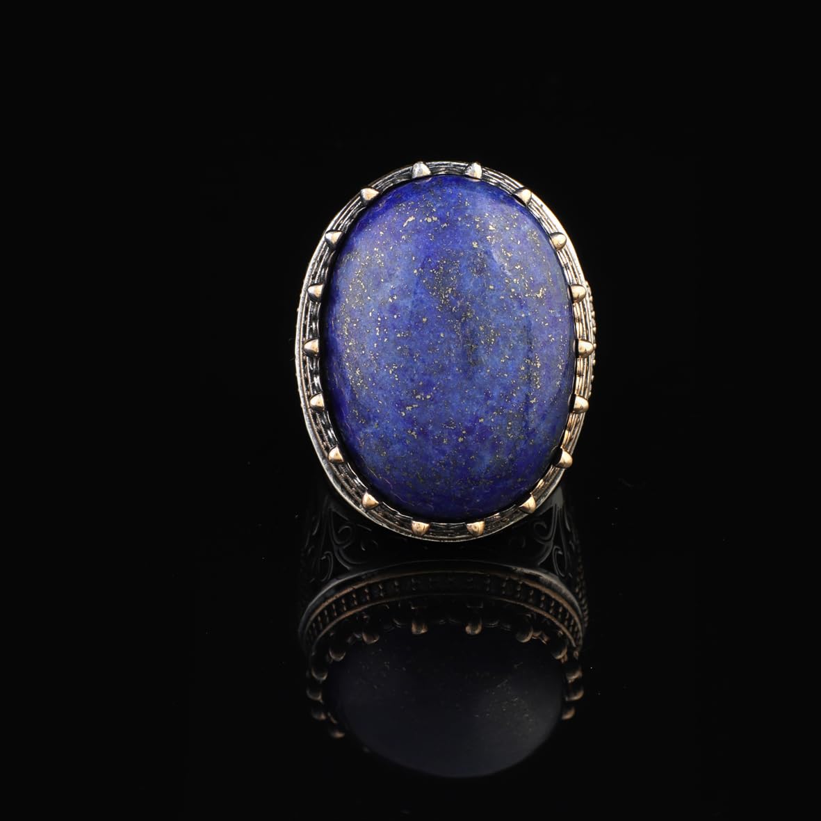 Lapis Lazuli Ring with Micro Sapphire