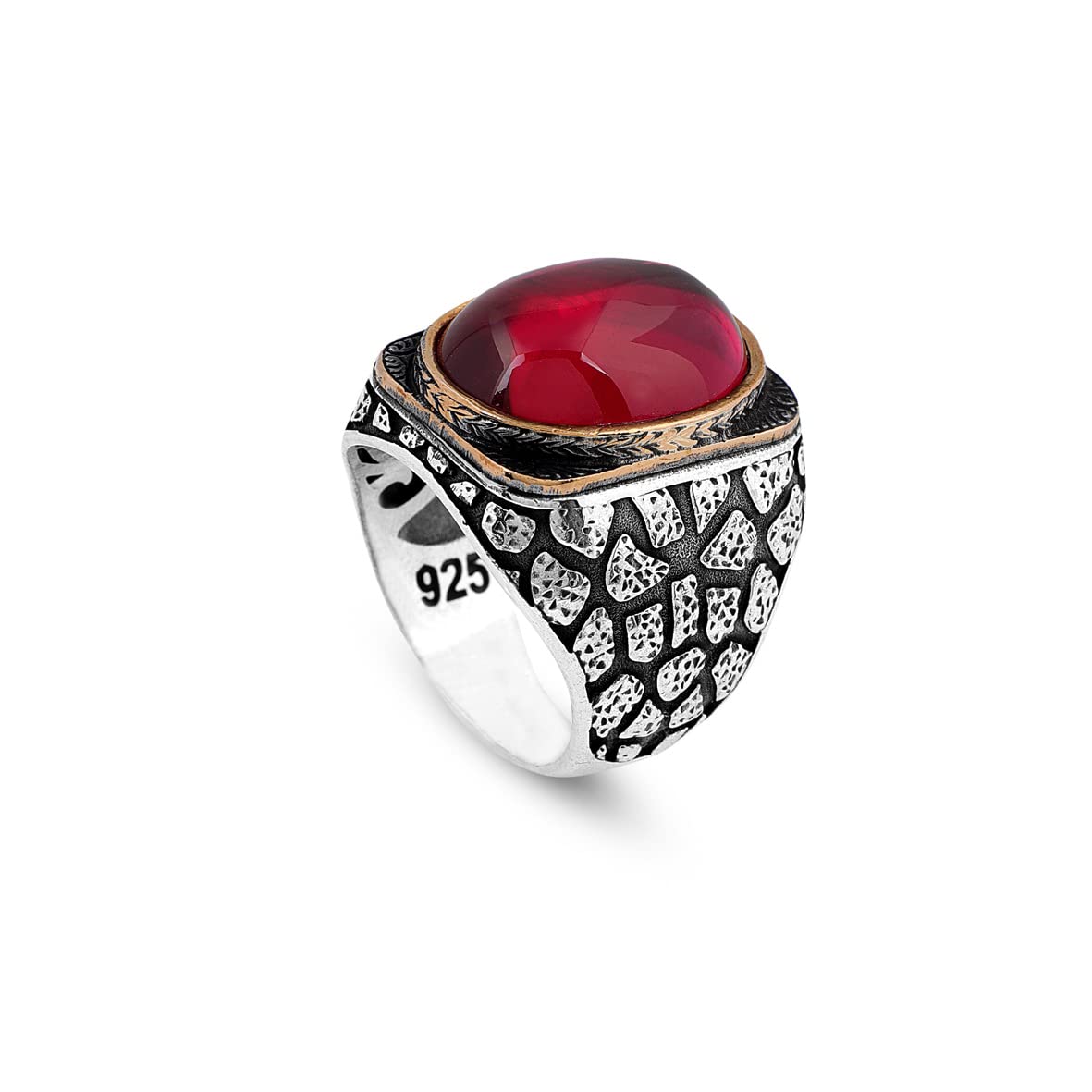 Men Handmade Carnelian Stone Ring