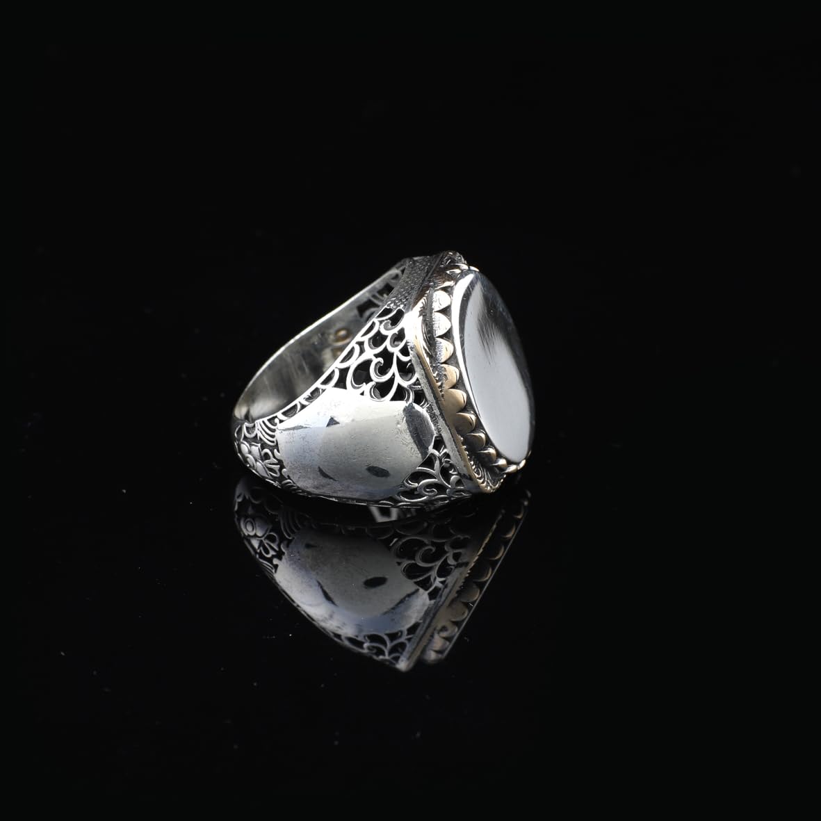 Handmade 925 Sterling Silver Personalized Rings - Custom Photo Ring with Name Engraving