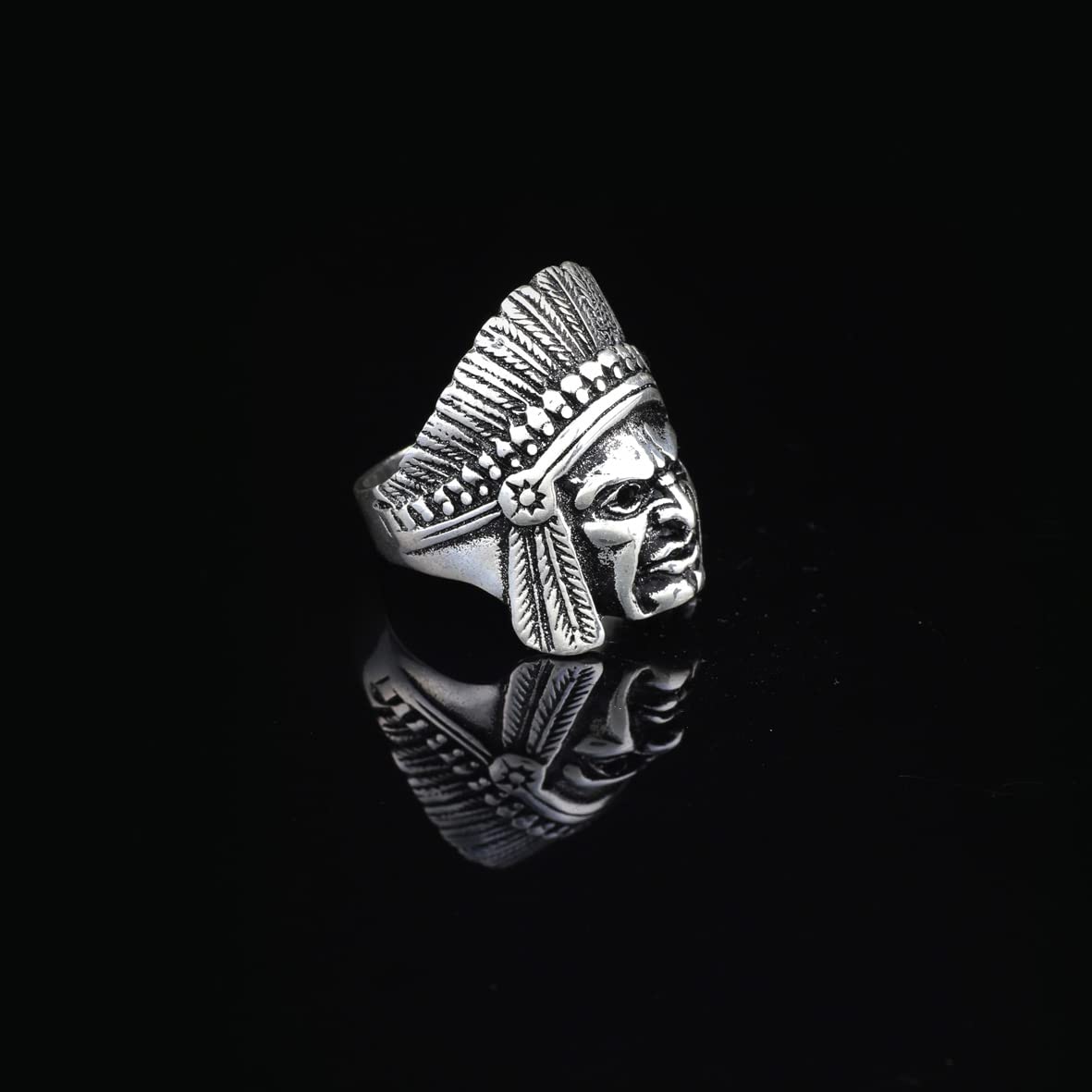 American Indian Chief Handmade Silver Men Ring