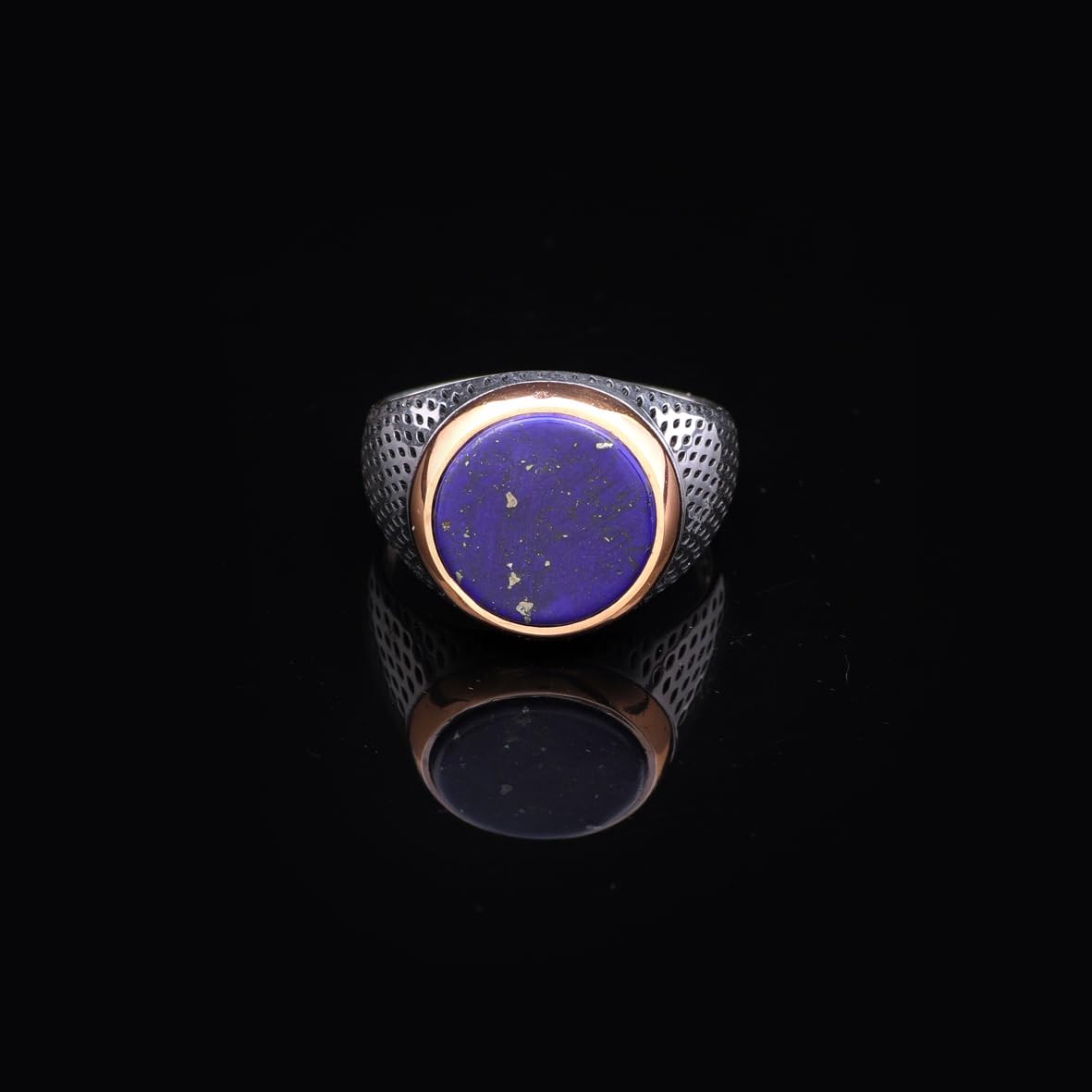 Vintage Lapis Lazuli Pinky Signet Ring - Handmade 925 Sterling Silver Gemstone Ring for Men - Polished Engagement Ring with Engraving Option & Silver Polishing Cloth Gift