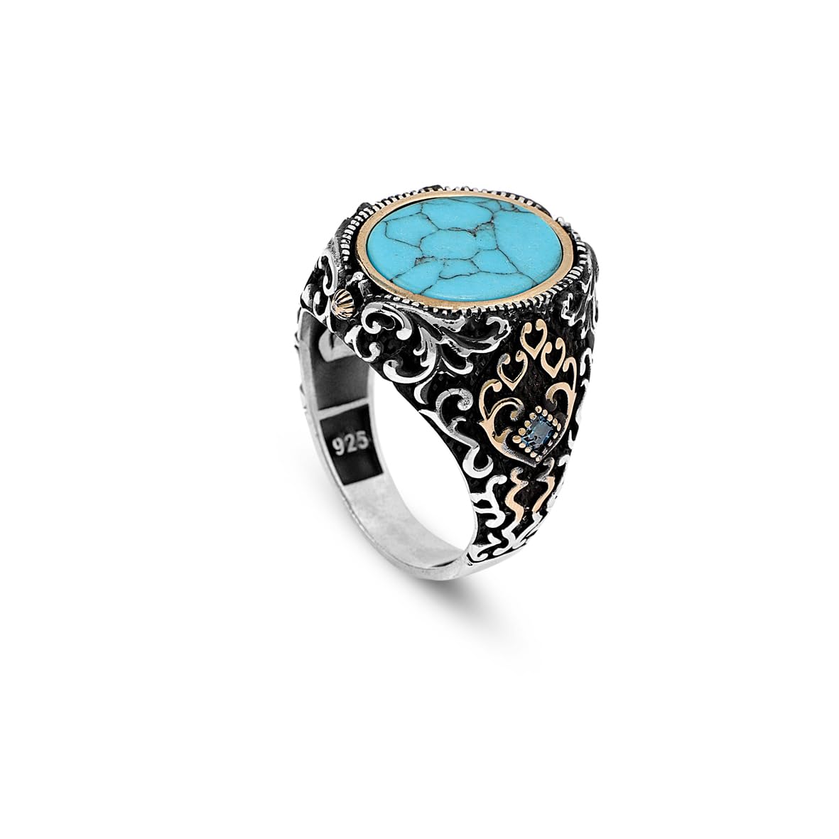 925 Sterling Silver Rotating Turquoise Ring - Men's Rotating Turquoise Scorpion Ring - Handcrafted 925 Sterling Silver Jewelry - Birthday Gifts