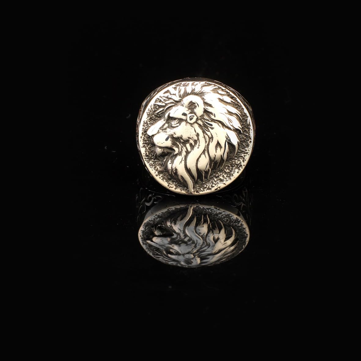 Lion Ring Animal Ring Statement Ring Vintage Ring Sterling Silver Ring Pinky Ring Silver Signet Ring Gift for Him Handmade