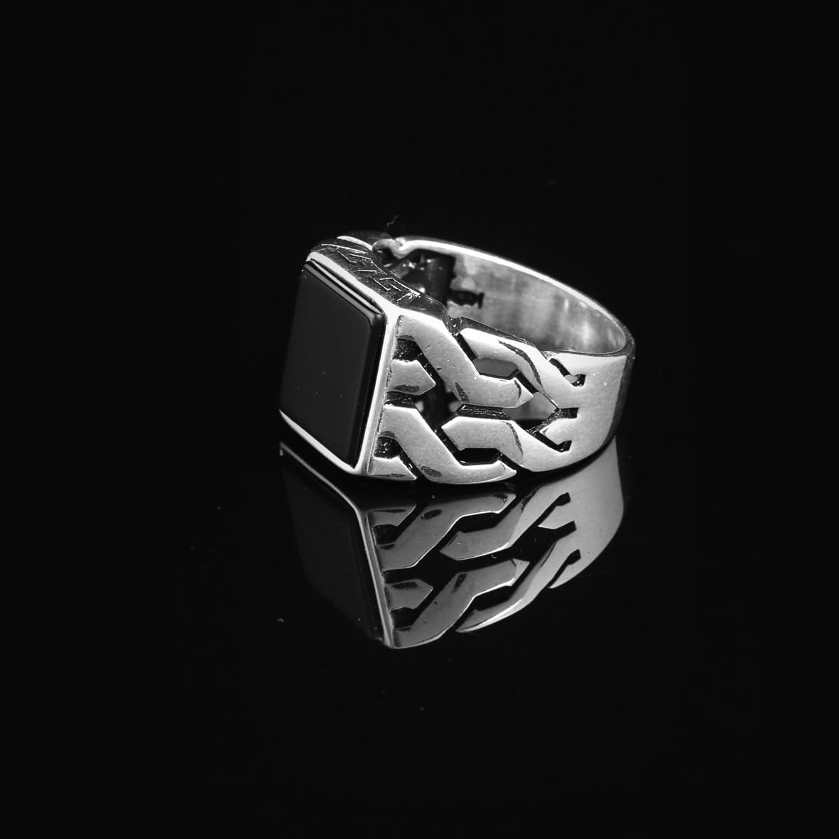 Black Onyx Signet Ring for Men