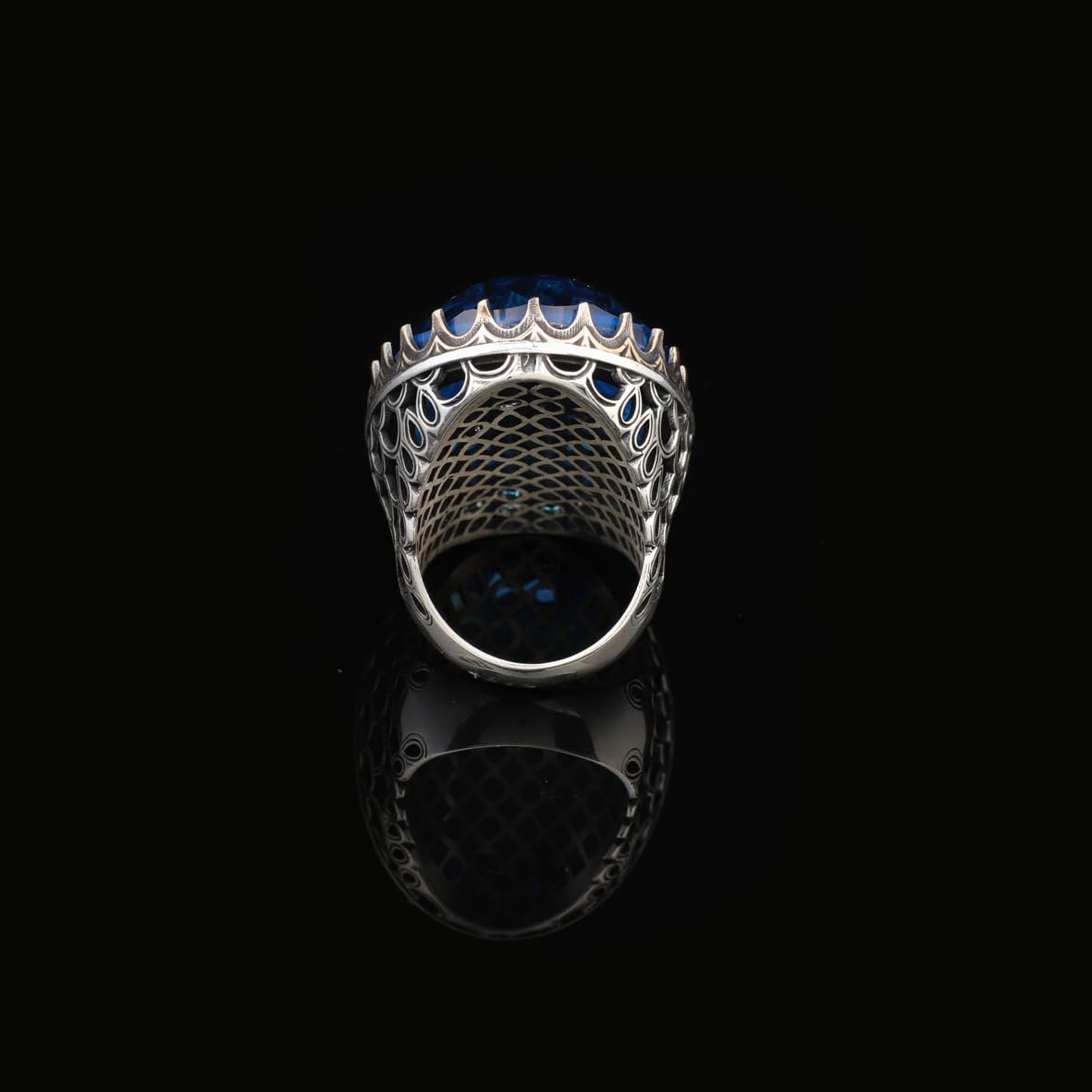 Aquamarine Ring - Large Gemstone Ring for Men