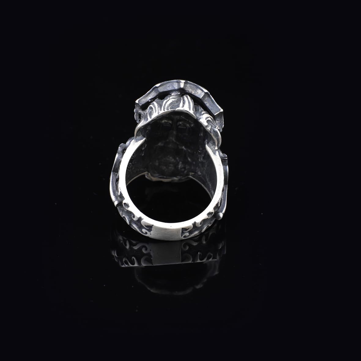 Handmade 925 Sterling Silver Poseidon Mythology Ring - Men's Jewelry