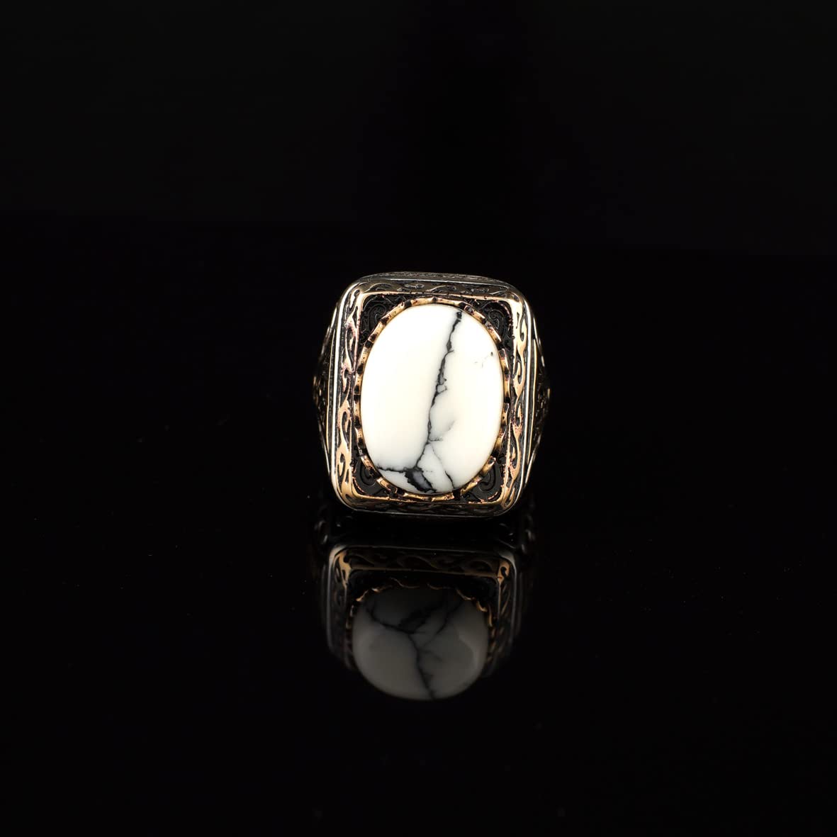 Turquoise Stone Men Silver Ring