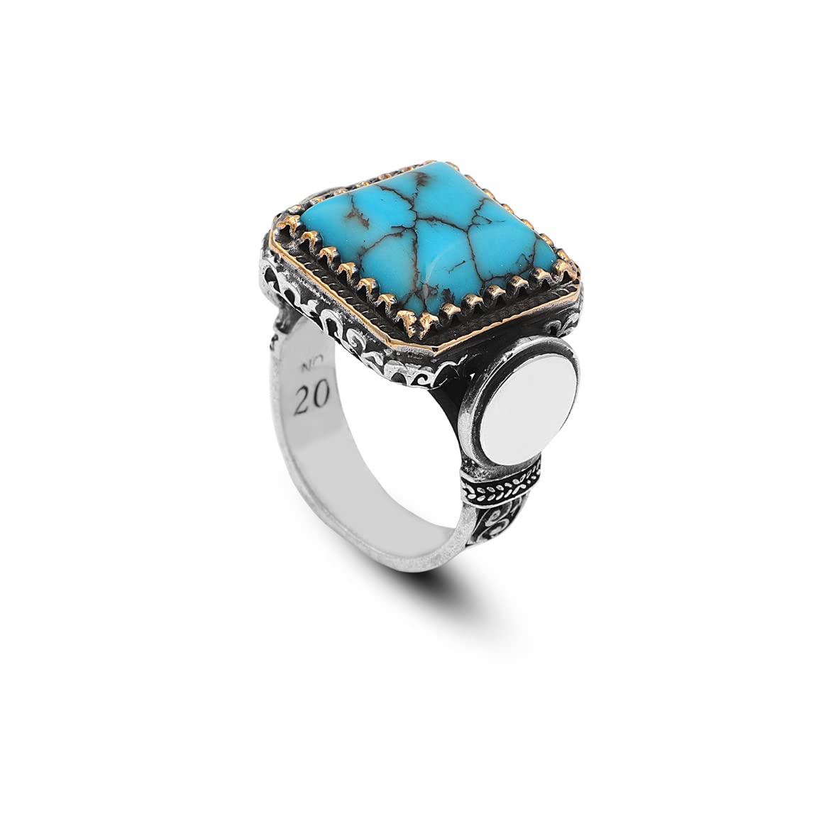 925K Sterling Silver Turquoise Stone Ring