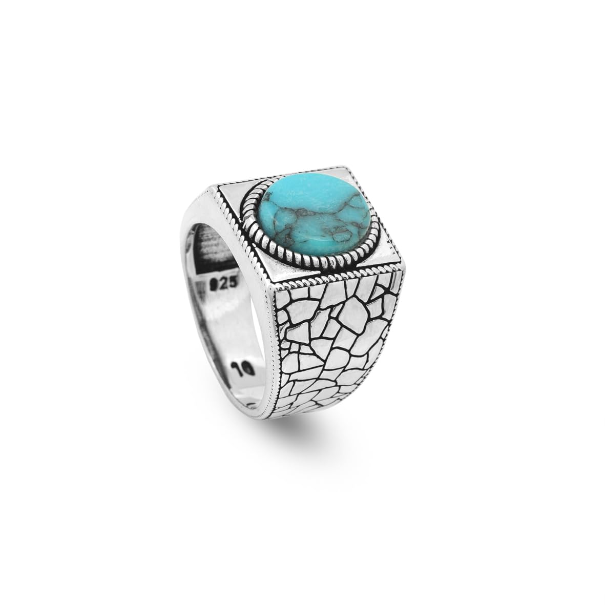 Mens Turquoise Ring Gemstone Ring Ottoman Statement Ring Vintage Ring Sterling Silver Ring Pinky Ring Gift for Him